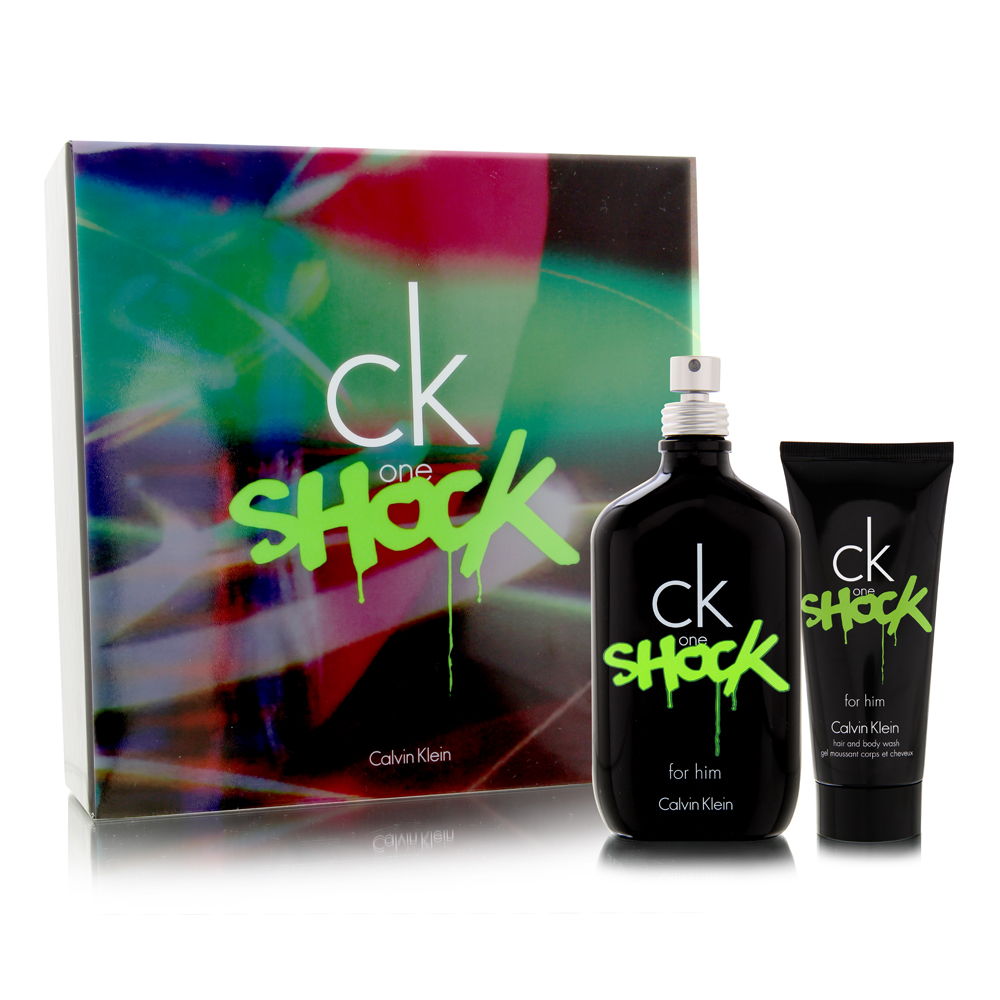 CK One Shock by Calvin Klein for Men 2 Piece Set Includes: 6.7 oz Eau de Toilette Spray + 3.4 oz Body Wash